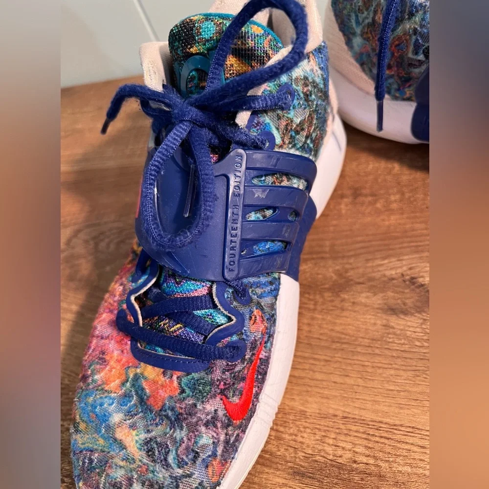 Nike KD 14 Psychedelic Men’s Basketball Shoes Deep Royal Blue/Pale Coral/Coconut - Picture 10 of 16